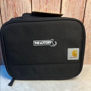 Carhartt Black Insulated 4 Can Lunch Cooler w/ MASS Lottery Logo NWT